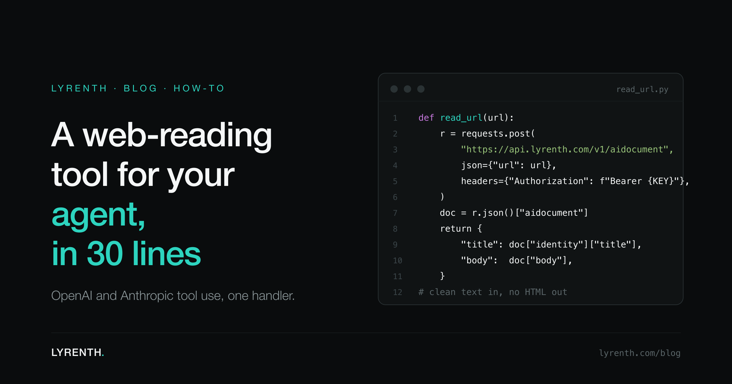 Give your agent a web-reading tool in 30 lines